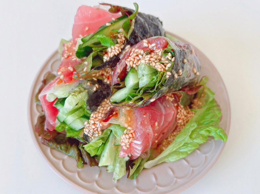 マグロで作る生春巻きの画像